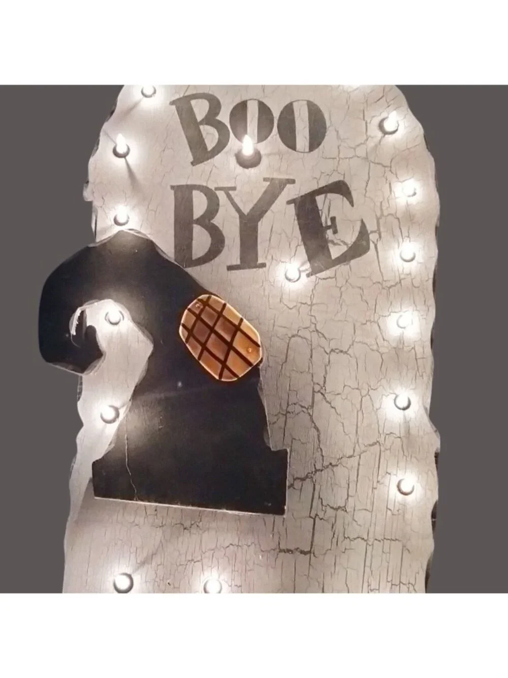 Halloween Light Up Tombstone Grave Stone Boo Bye Witch Hat